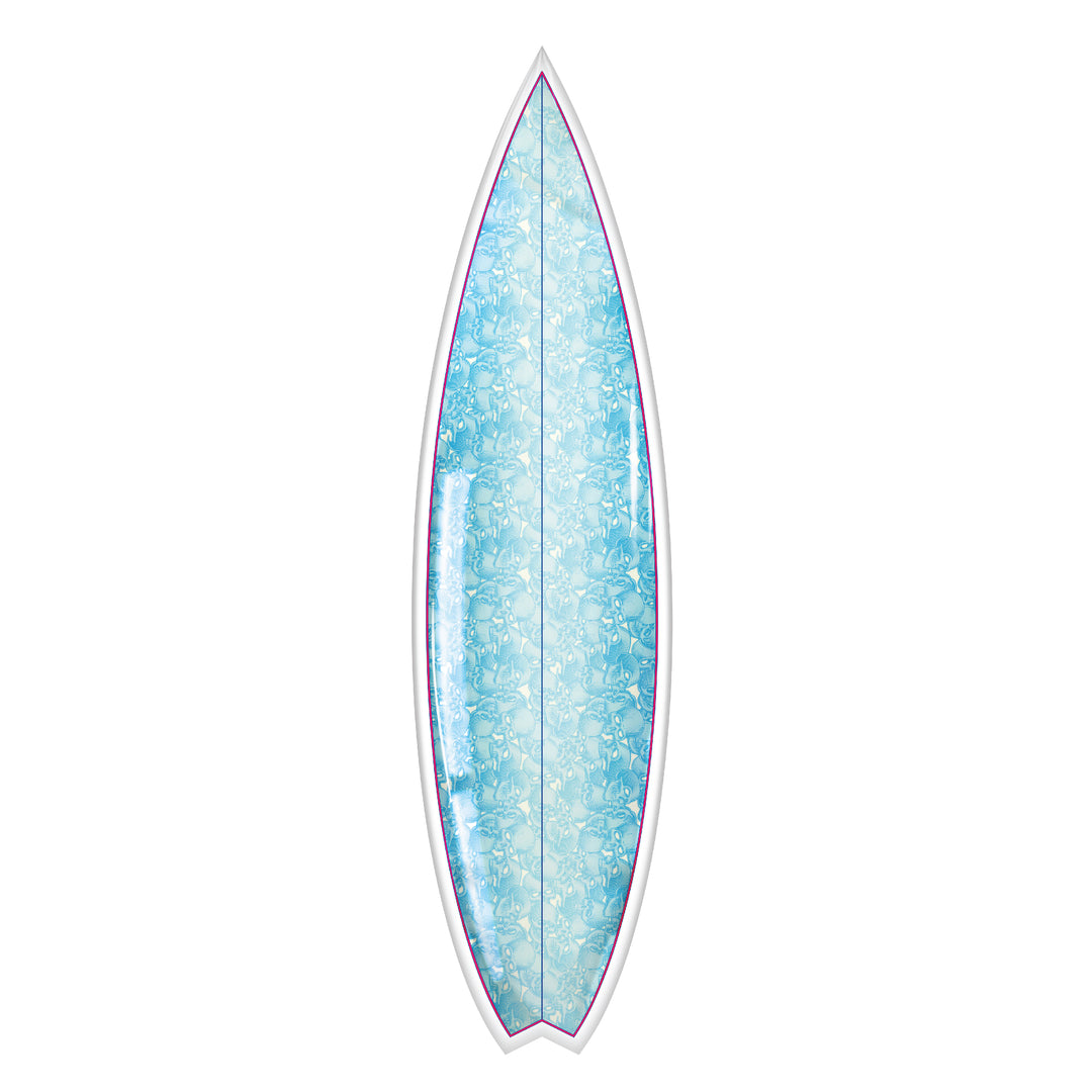 Blue Pink & White Skully