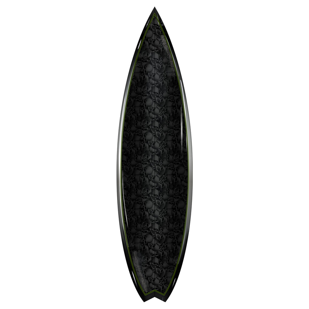 Green Pinstripe Skully